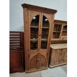 Tall Pine glazed top corner cupboard