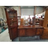 Mahogany sideboard and matching floor standing corner unit