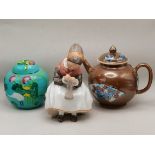 Chinese Ginger Jar, Chinese Tea pot and Royal Copenhagen girl