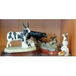 Border FIne Arts figures - Black Labrador & Pheasants ", Pair of Jacob sheep plus Fieldmouse