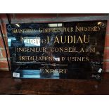 A vintage French granite sign of MICHEL AUDIAU Fur