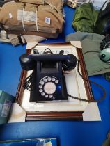 A 1948 Model 332 Black Telephone and a New Framed Guinness Picture
