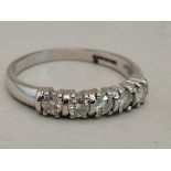 A 5 stone diamond and white gold ring size Q 3g