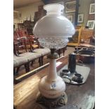 French Antique oil lamp with gilt decoration ( mis