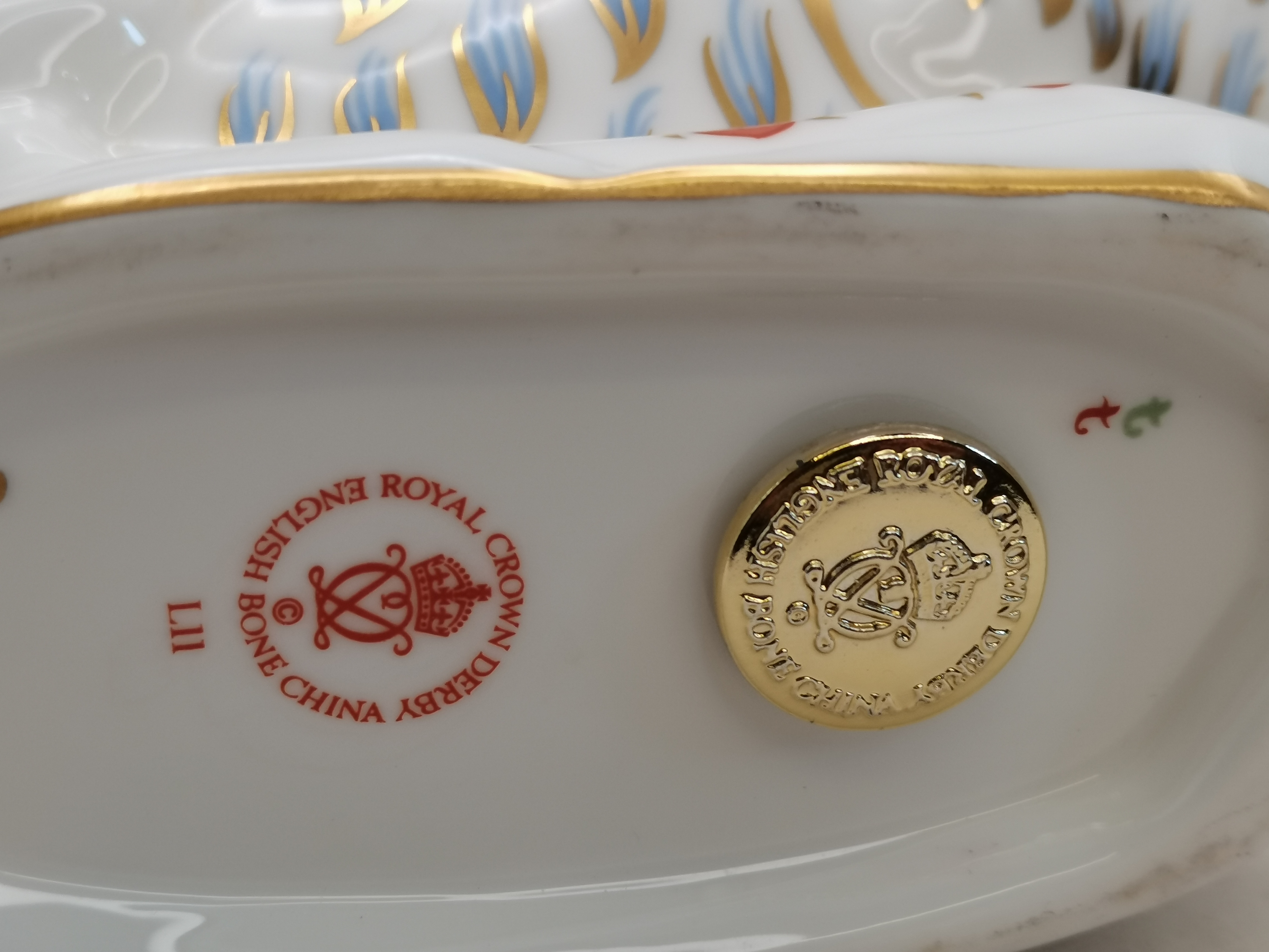 Crown Derby ram Goviersof Sidmouth gold stopper ex - Image 2 of 2