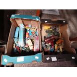 2 Boxes of Playworn Diecast Toys Containing Matchbox Dinky and Corgi (Mainly Dinky)