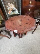 A Chinese chinoiserie style small low table with d