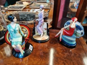 3 x Clarice cliff style figures