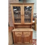 Pine glazed top display cabinet