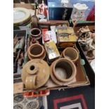 vintage tins, stoneware bottles etc