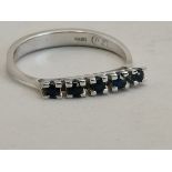 18ct White gold Diamond and Sapphire ring size N 2 grams