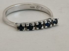 18ct White gold Diamond and Sapphire ring size N 2 grams