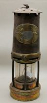 Antique Coal Mining Lamp marked E THomas & Williams Ltd Aberdare 24cm Ht