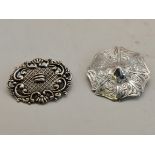 2 x Silver Brooches total 11 grams