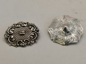 2 x Silver Brooches total 11 grams