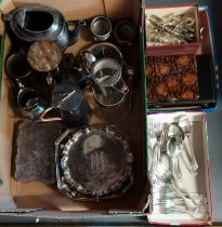 ASSORTED SILVER AND SILVER PLATE