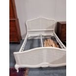 Cream Rattan French style double bed frame