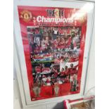 Starline Framed Poster Of Manchester United's Treble Victory Scenes with Autographs