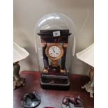 Beautiful Pillared Clock with glass Dome and compl