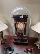 Beautiful Pillared Clock with glass Dome and compl