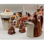 Collection of ceramic dog and animal figures