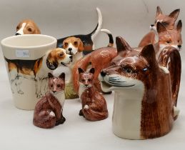 Collection of ceramic dog and animal figures