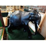 A 50cm high leather elephant figure