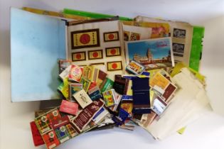 Collection of vintage worldwide match box labels and matchboxes