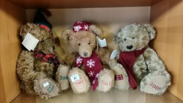 x3 Limited edition Past Times Teddy Bears