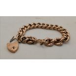 A 9 carat rose gold curb link bracelet