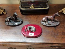 3 x greyhound figures