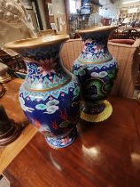 A Pair of Chinese Cloisonné vases. H38cm. Very goo