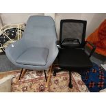 Danish rocking chair ivy Actonia in light blue plus black office chair