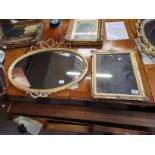 2 x Antique gilt wall mirrors