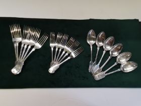 SILVER PLATED FLATWARE, 19TH CENTURY