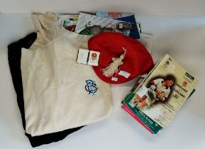 Rugby Memorabilia - Home Nations programmes, Barbarians, Jumpers, caps etc