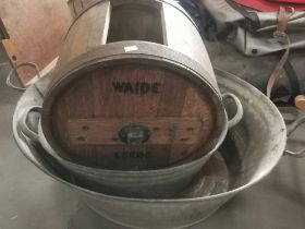 Waide Butter churns and x2 tin baths