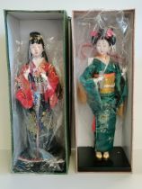 x2 Vintage Ceramic Singapore dolls in original Box