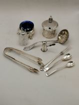 A GROUP OF ASSORTED SILVER, GEORGIAN AND LATER