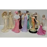 Collection of 10 lady figurines