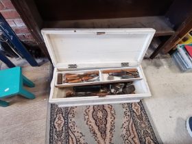 Joiners box full of vintage tools