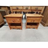 x2 pine bedside tables
