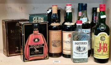 7 x bottles vintage spirits incl Glenlivet and Lagavulin whisky