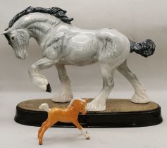 Beswick cantering shire horse plus Beswick Palomin