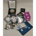 A group of assorted coins and medallions