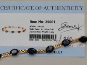 A 9 carat gold iolite bracelet