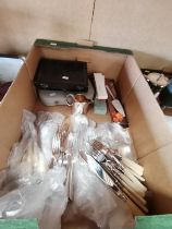 1 Box Containing Silver Plate and Cutlery