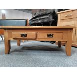 Oak Coffee table with 4 drawers