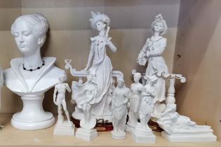 Bust and figureines of lady figures plus others