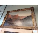 An oil on canvas of a highland scene possibly by F
